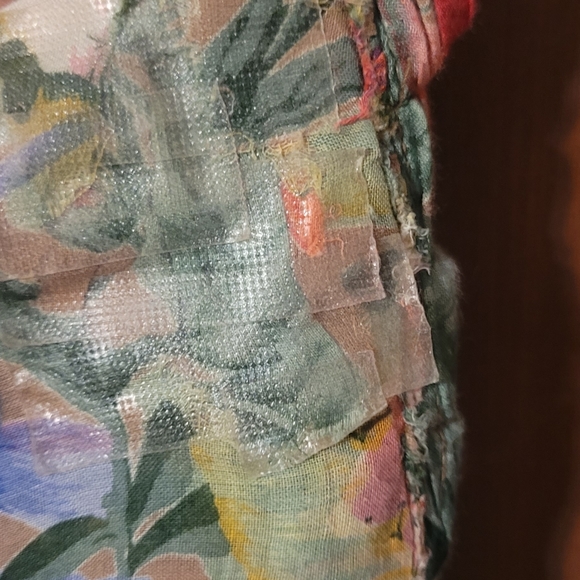 Red Camel Y2K Rayon Skirt Women's Floral L 80s it has a boo boo on the band. - Picture 6 of 7